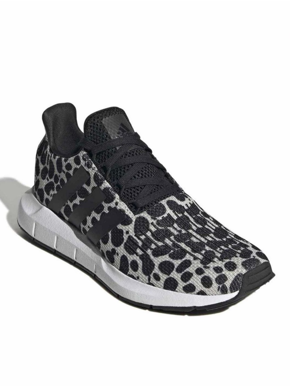 adidas Women's Black & White Leopard Knit Running Sneaker